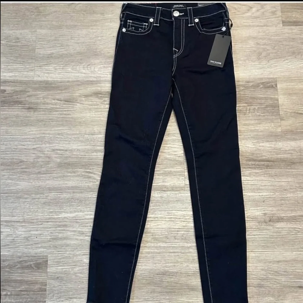 NWT True Religion Jennie High Rise Super Skinny Dark Blue Jeans. W25xL29 - Picture 3 of 12